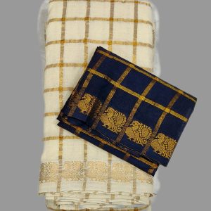 Rani Sungadi Sarees D/S Jari Checks Pavithra Gold Self S/B R160/04