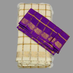 Rani Sungadi Sarees D/S Jari Checks Pavithra Gold Self S/B R160/05