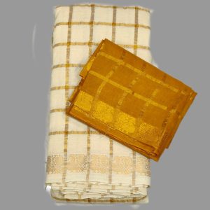 Rani Sungadi Sarees D/S Jari Checks Pavithra Gold Self S/B R160/03