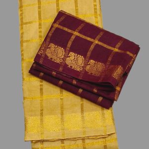 Rani Sungadi Sarees D/S Jari Checks Pavithra Gold Self S/B R160/06